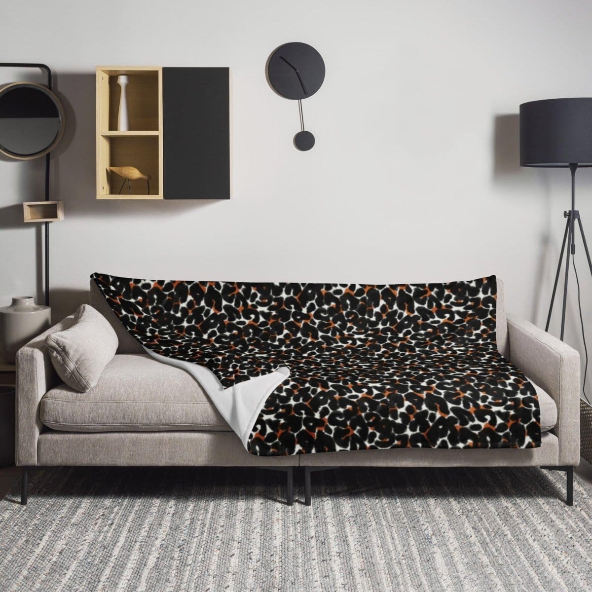 Hypoallergene Baumwoll-Sofadecke 125x150 cm von BUYATHOME24, weiche Polyester-Decke für gemütliche Abende.