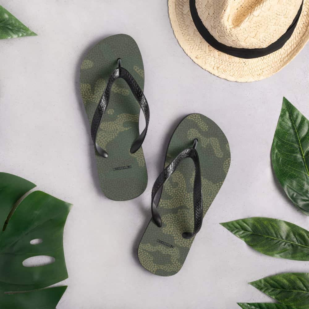 Unisex Flip-Flops mit Gummisohle in Größe 37-45, bequeme Sandalen von BUYATHOME24, mit Textildruck auf der Oberfläche