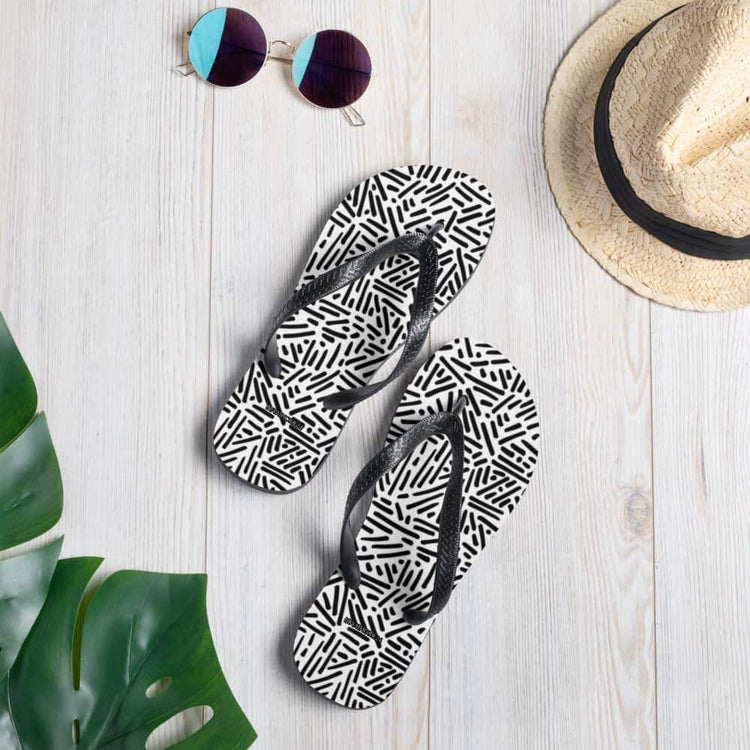 Unisex Flip-Flops von BUYATHOME24 mit Gummisohle, Größe 37-45, bequeme Strand-Sandalen aus Polyester, textildruck.