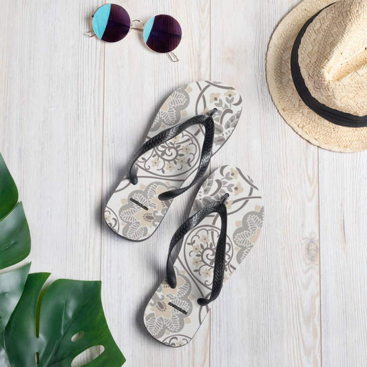Unisex Flip-Flops von BUYATHOME24 mit rutschfester Gummisohle, Größen 37-45, bequeme Textiloberfläche, ideal für den Strand.