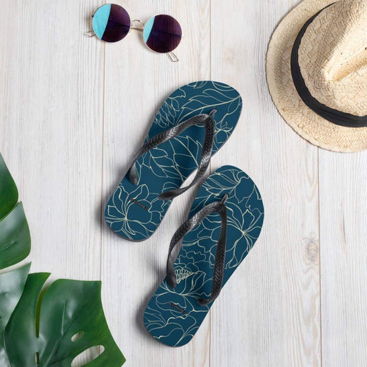 Unisex Strand-Flip-Flops von BUYATHOME24 in Größe 37-45, leichte Sandalen aus Textil mit buntem Druck