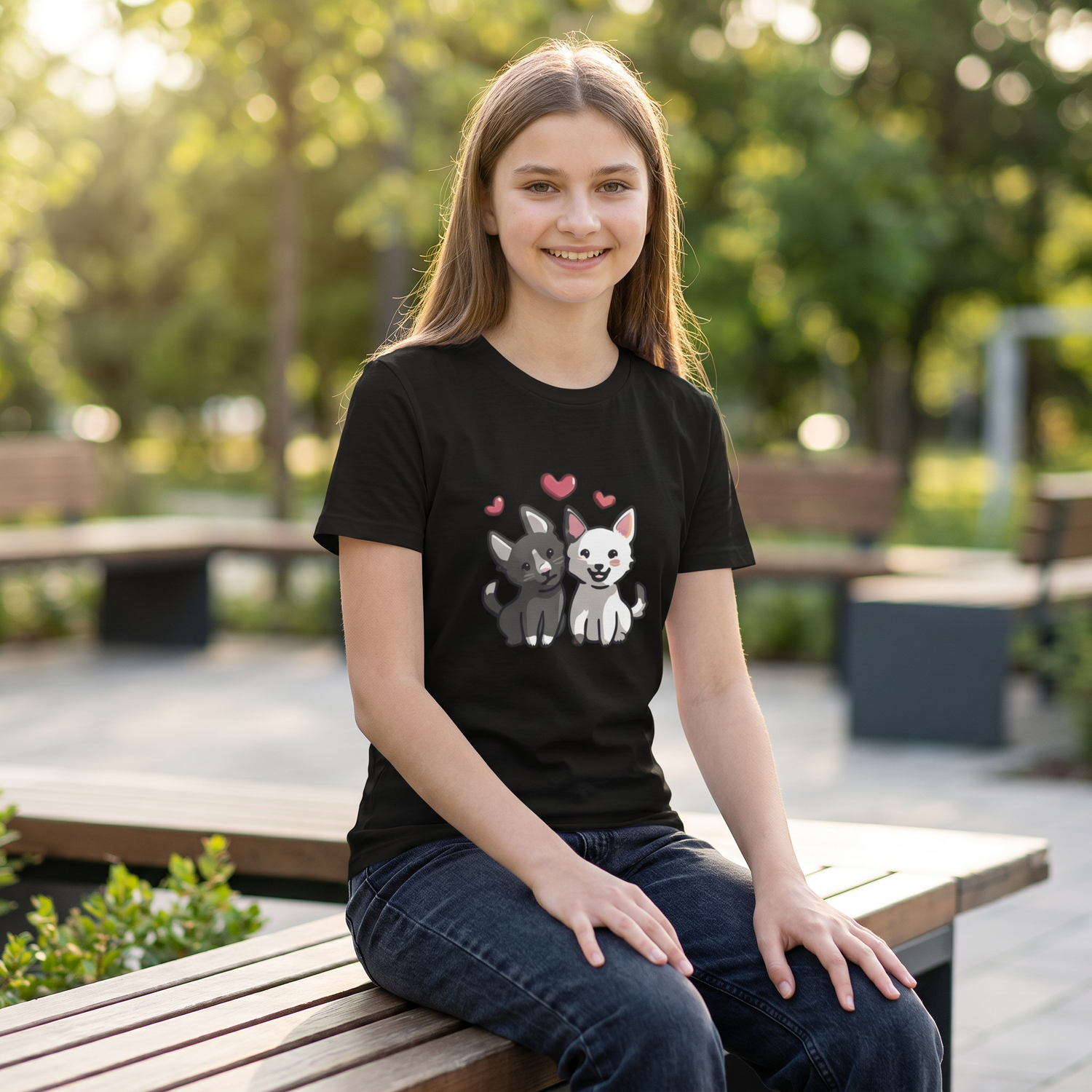 Kinder T-Shirt mit Hund Tierdruck, kurzärmliges Grafik-Shirt für Jungen und Mädchen, unisex, für 3-14 Jahre