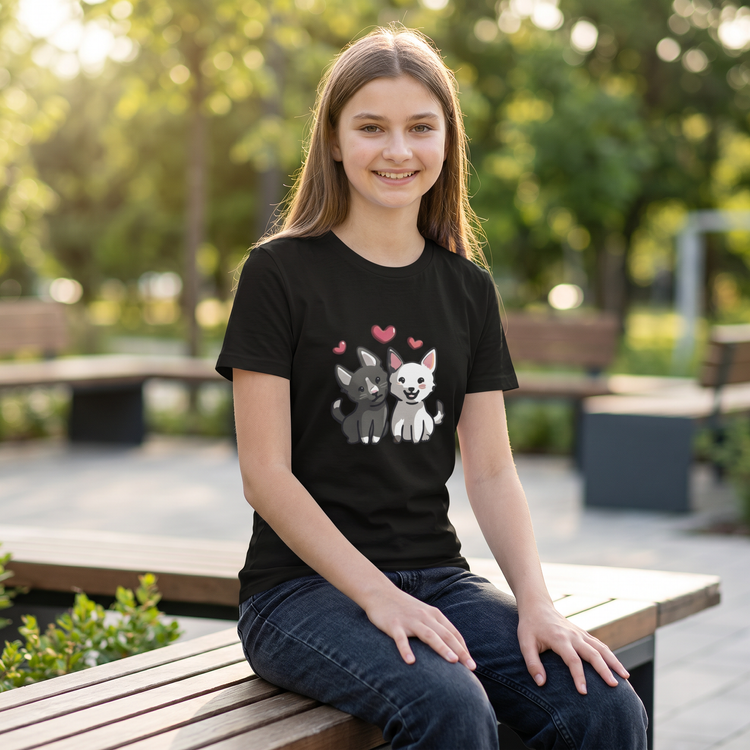 Kinder T-Shirt mit Hund Tierdruck, kurzärmliges Grafik-Shirt für Jungen und Mädchen, unisex, für 3-14 Jahre