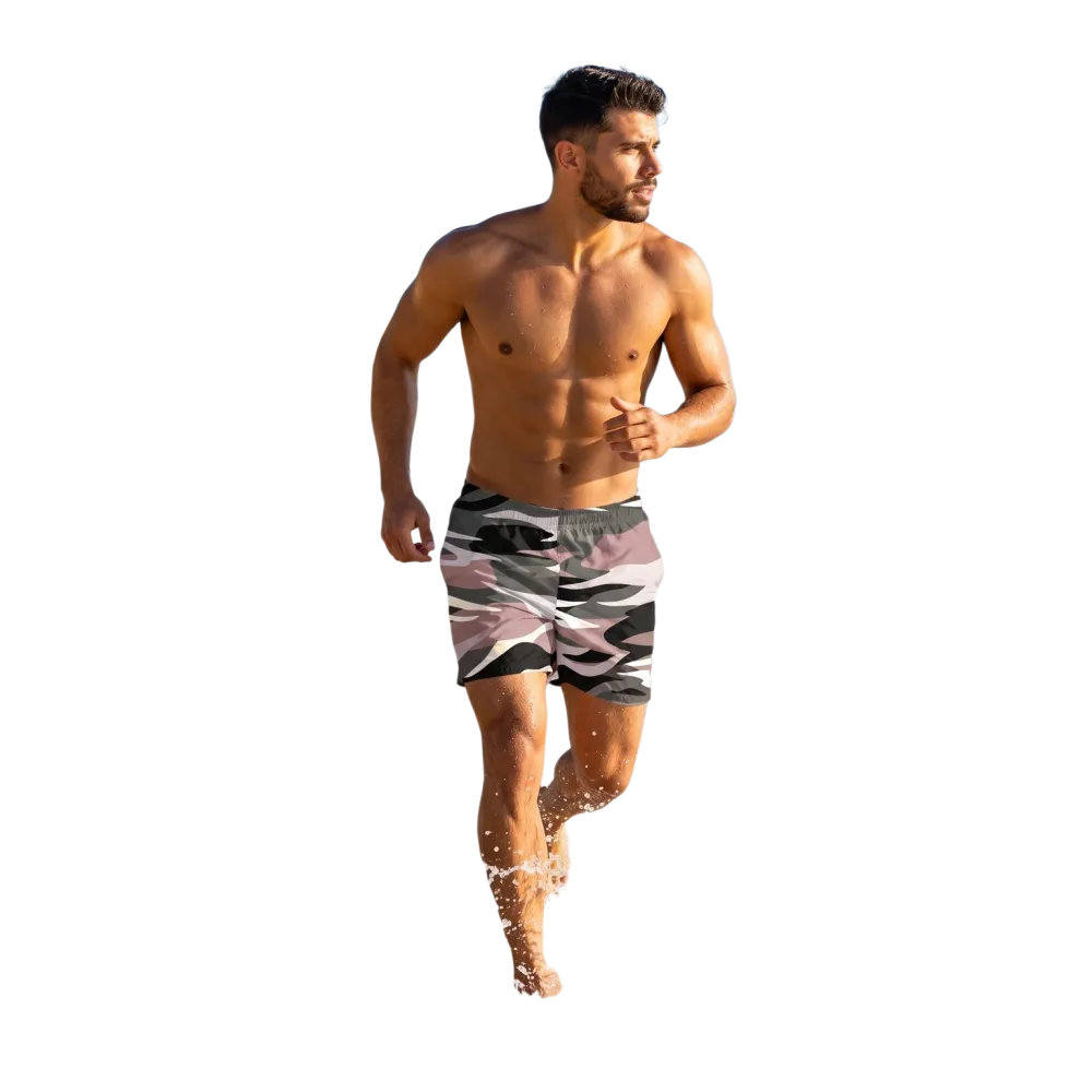Camouflage Herren Badehose von BUYATHOME24, Stretch Schwimmhose in 2XS-6XL, mit Camouflage-Muster, bequem und schnell trocknend
