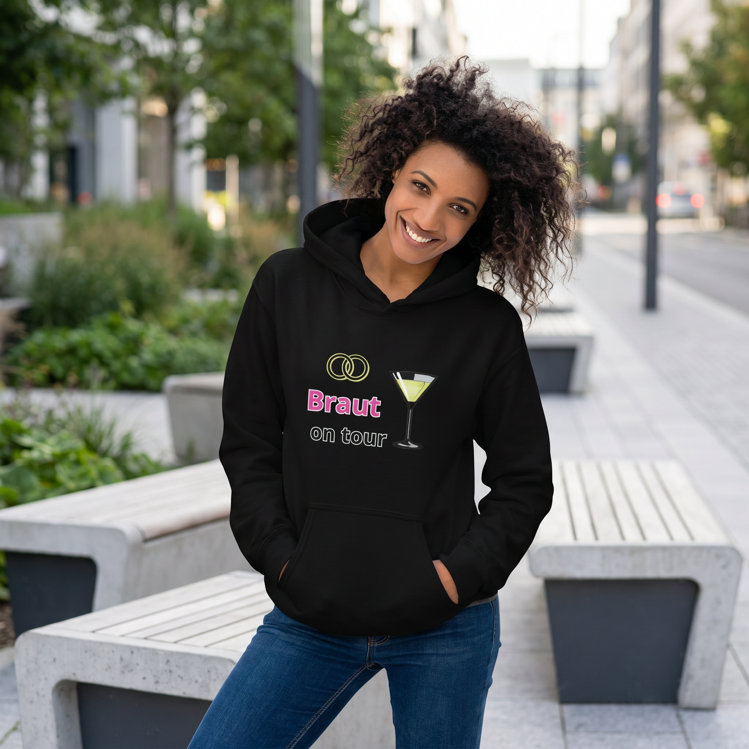 Hochzeits-Hoodie für Damen von BUYATHOME24 mit Grafik, in S-5XL, perfekt für Junggesellinnenabschied, bequemer Damen Kapuzenpullover