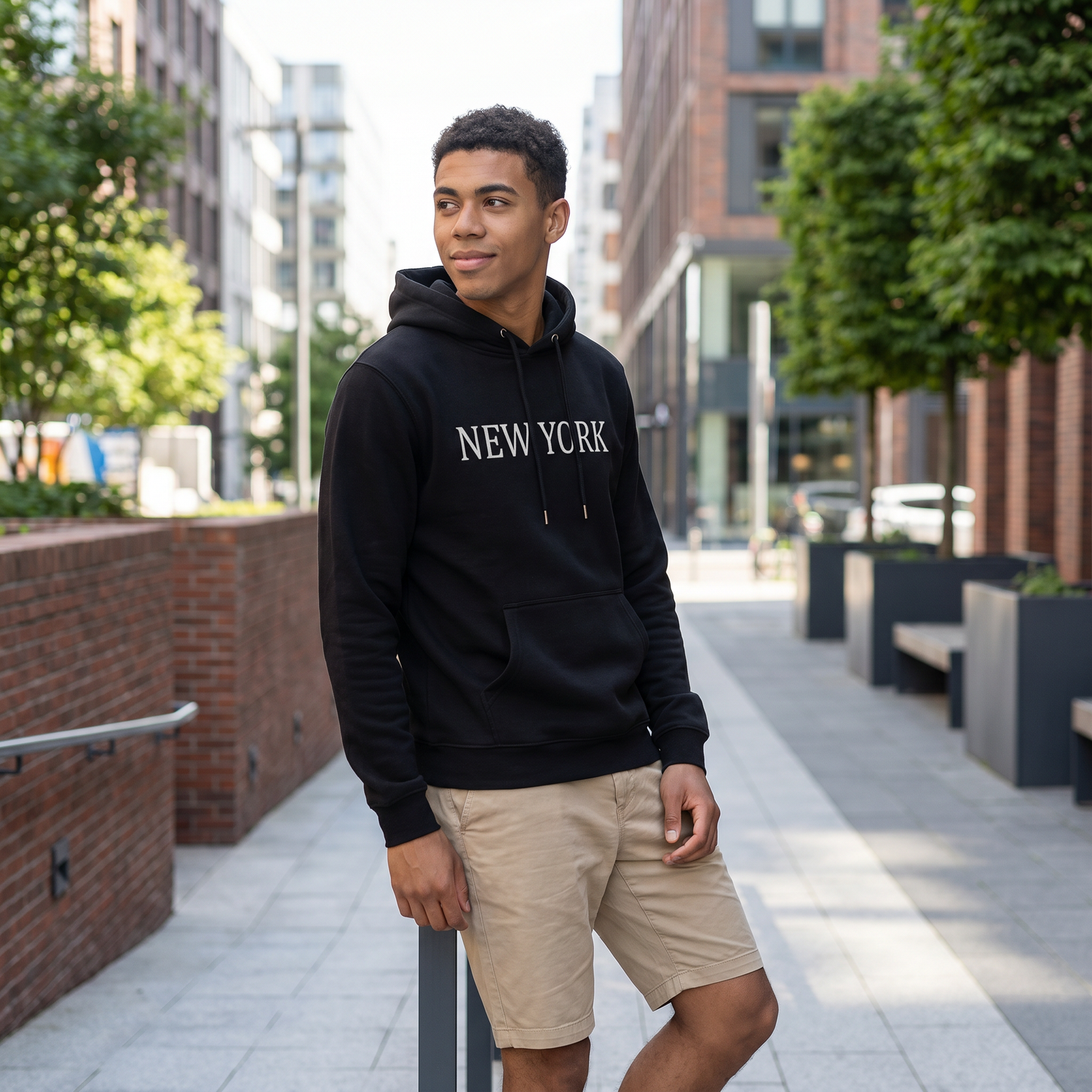 Unisex Kinder Hoodie mit New York Grafik, Baumwolle, Kapuzenpullover für Kinder 4-12 Jahre, bequemer Streetwear-Look.