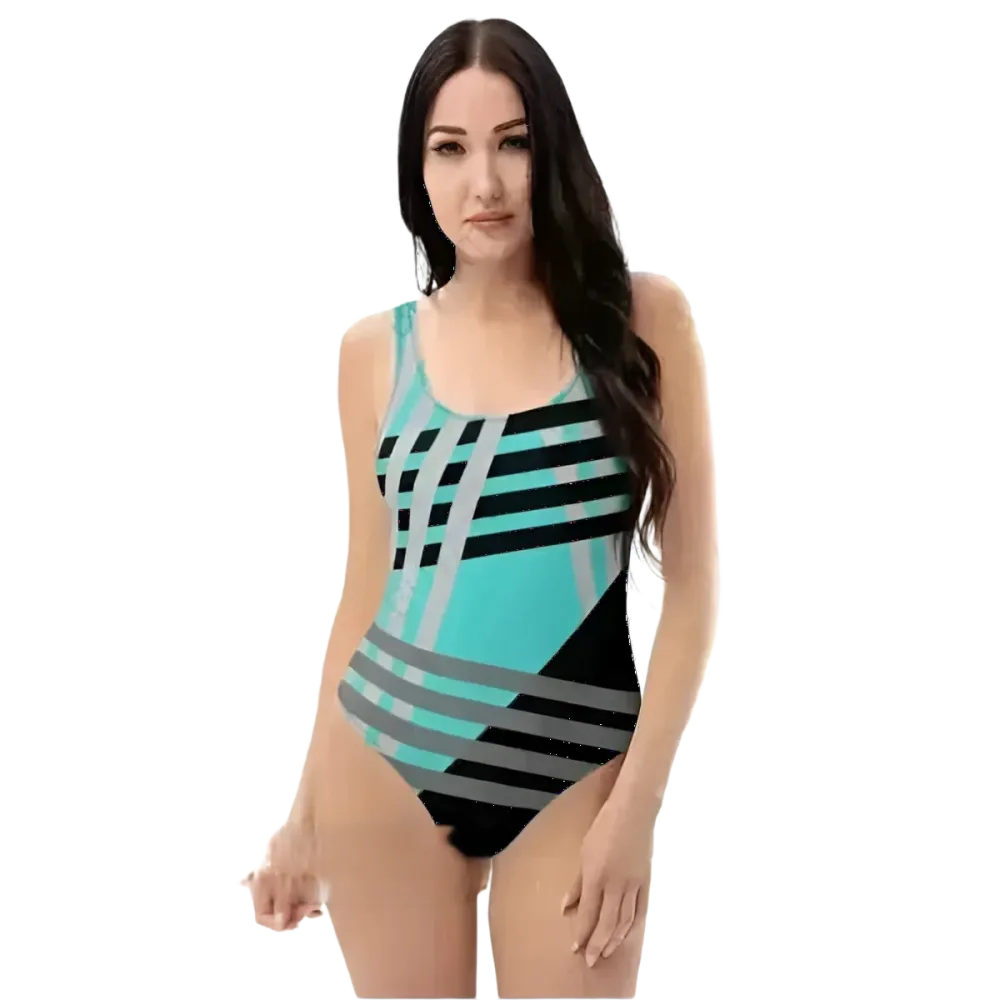 Damen Badeanzug mit U-Ausschnitt von BUYATHOME24, chlorbeständig, in XS bis 3XL, bedruckbar, blickdicht und bequem.