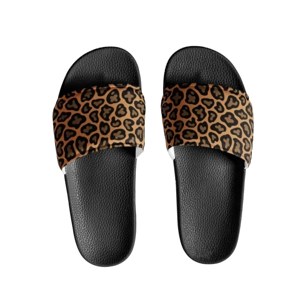 Damen Badeschlappen aus Kunstleder mit Leoparddruck, Größen 36-44, bequeme Sandalen von BUYATHOME24