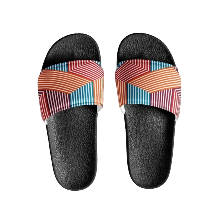 Damen Badeschlappen aus Kunstleder mit PU-Sohle in Größe 36-44, bequeme Sandalen von BUYATHOME24.