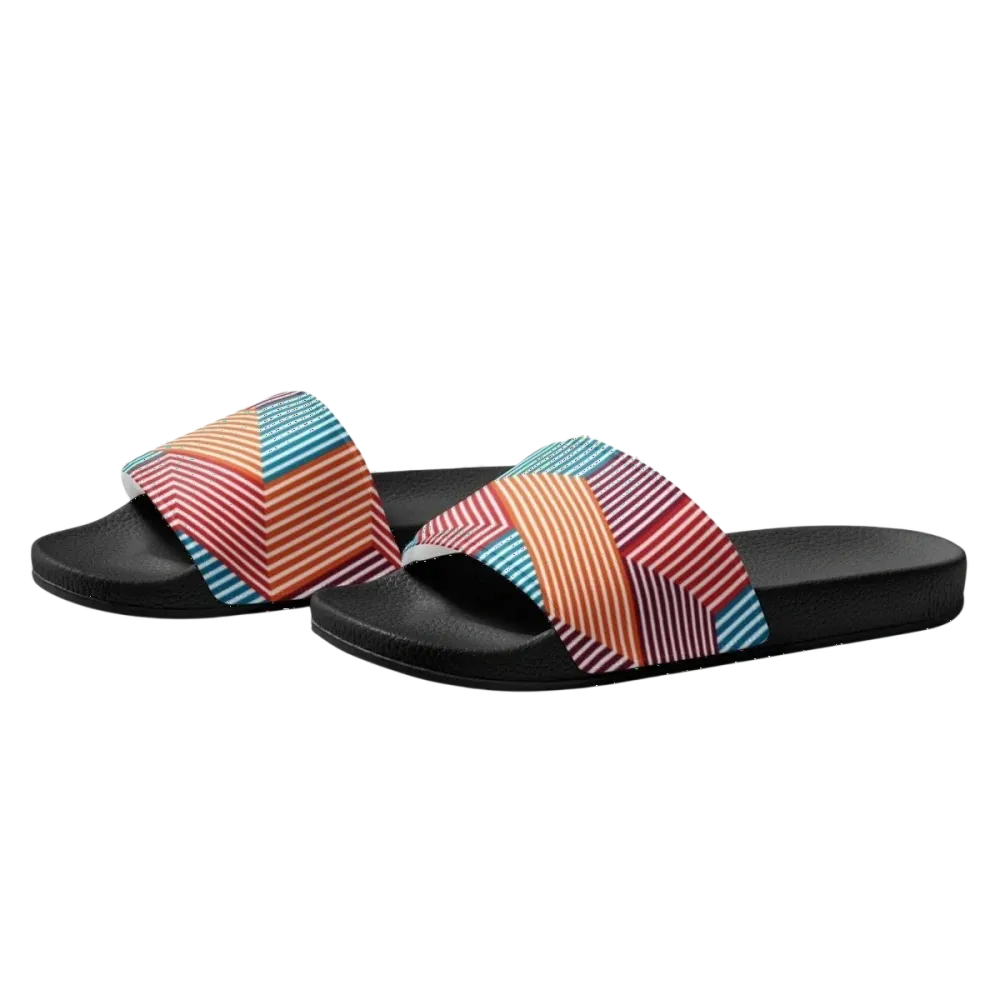 Damen Badeschlappen aus Kunstleder mit PU-Sohle, Größe 36-44, von BUYATHOME24, bequeme Sommerschuhe für den Strand oder Pool.