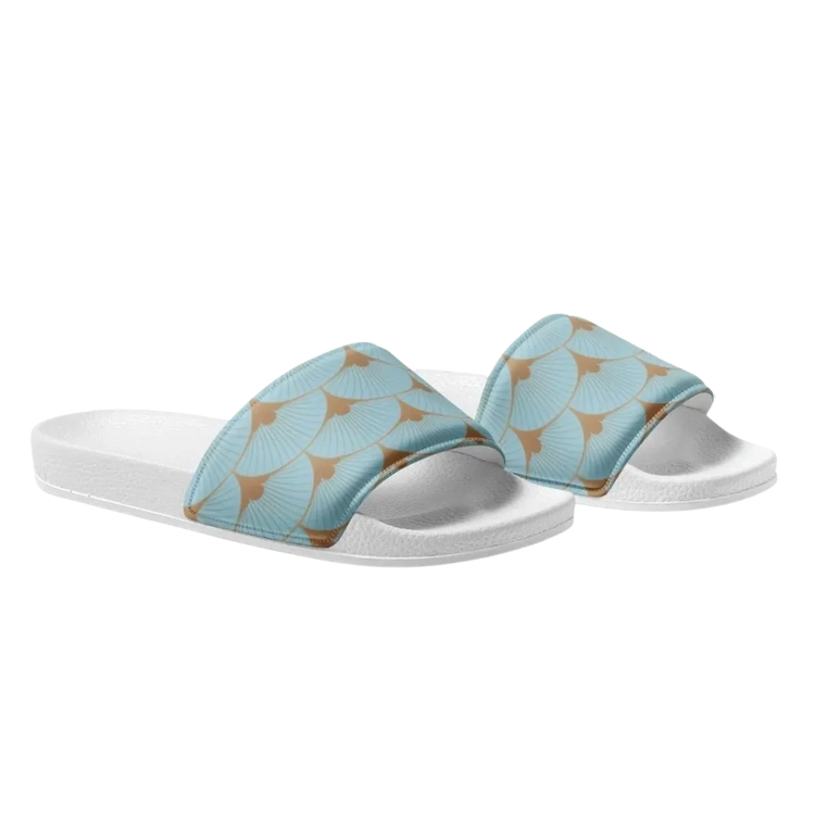 Damen Badeschlappen mit leichter PU-Sohle und Kunstleder, Größe 36-44, von BUYATHOME24, bequemes Sommerfußbett