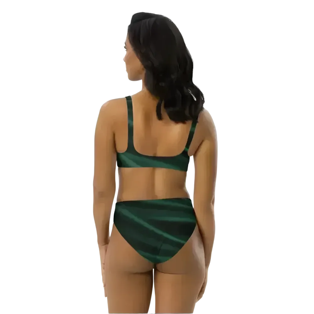 Grüner Damen Bikini Zweiteiler in verschiedenen Größen, schnelltrocknend, bedruckt, mit elastischem Material, von BUYATHOME24