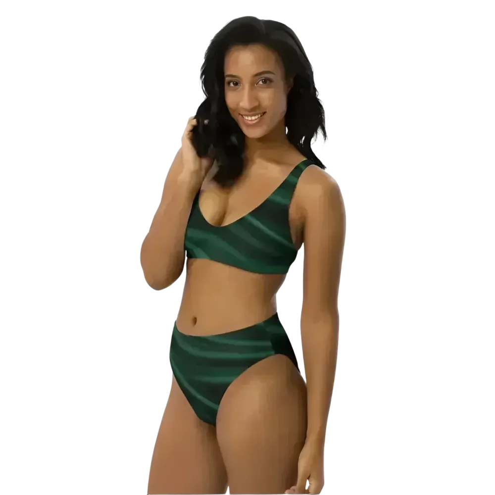 Damen Bikini in verschiedenen Farben und Größen, grüner Zweiteiler, schnelltrocknend, bedruckt, von BUYATHOME24