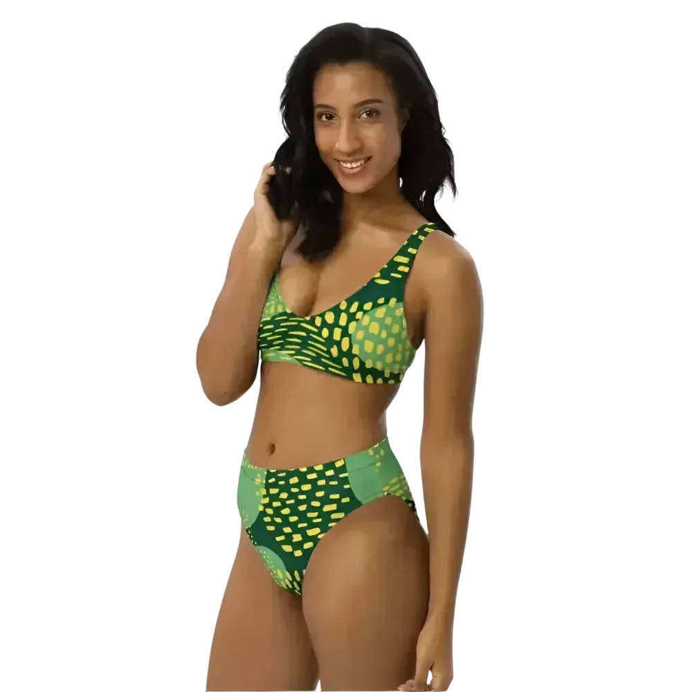 Damen Bikini von BUYATHOME24, schnelltrocknend mit Einlagen, in XS bis 3XL, personalisierbar, abgebildet in blau und schwarz
