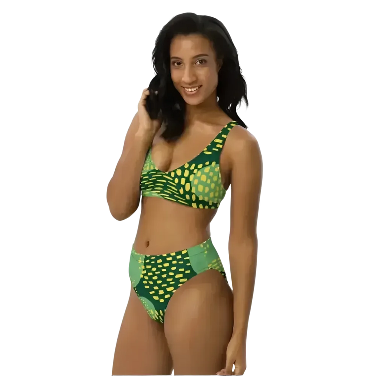 Damen Bikini von BUYATHOME24, schnelltrocknend mit Einlagen, in XS bis 3XL, personalisierbar, abgebildet in blau und schwarz