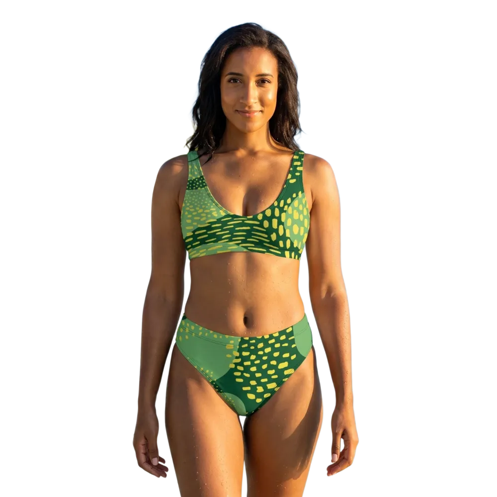 Damen Bikini von BUYATHOME24, schnelltrocknend mit Einlagen, personalisierbar in XS bis 3XL, farbige Bikini-Top und Hose.