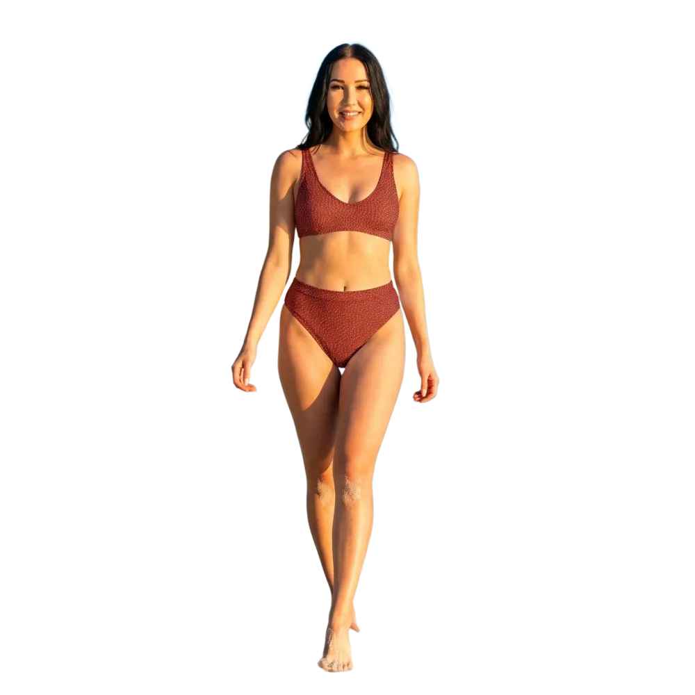 Damen Bikini von BUYATHOME24, schnelltrocknend, in XS bis 3XL, mit personalisierbarem Design, zeigt das Top- und Bottom-Set.