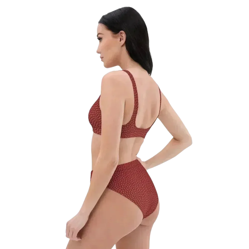 Damen Bikini von BUYATHOME24, schnelltrocknend, in XS bis 3XL, mit personalisierbarem Design, zeigt das Ober- und Unterteil.