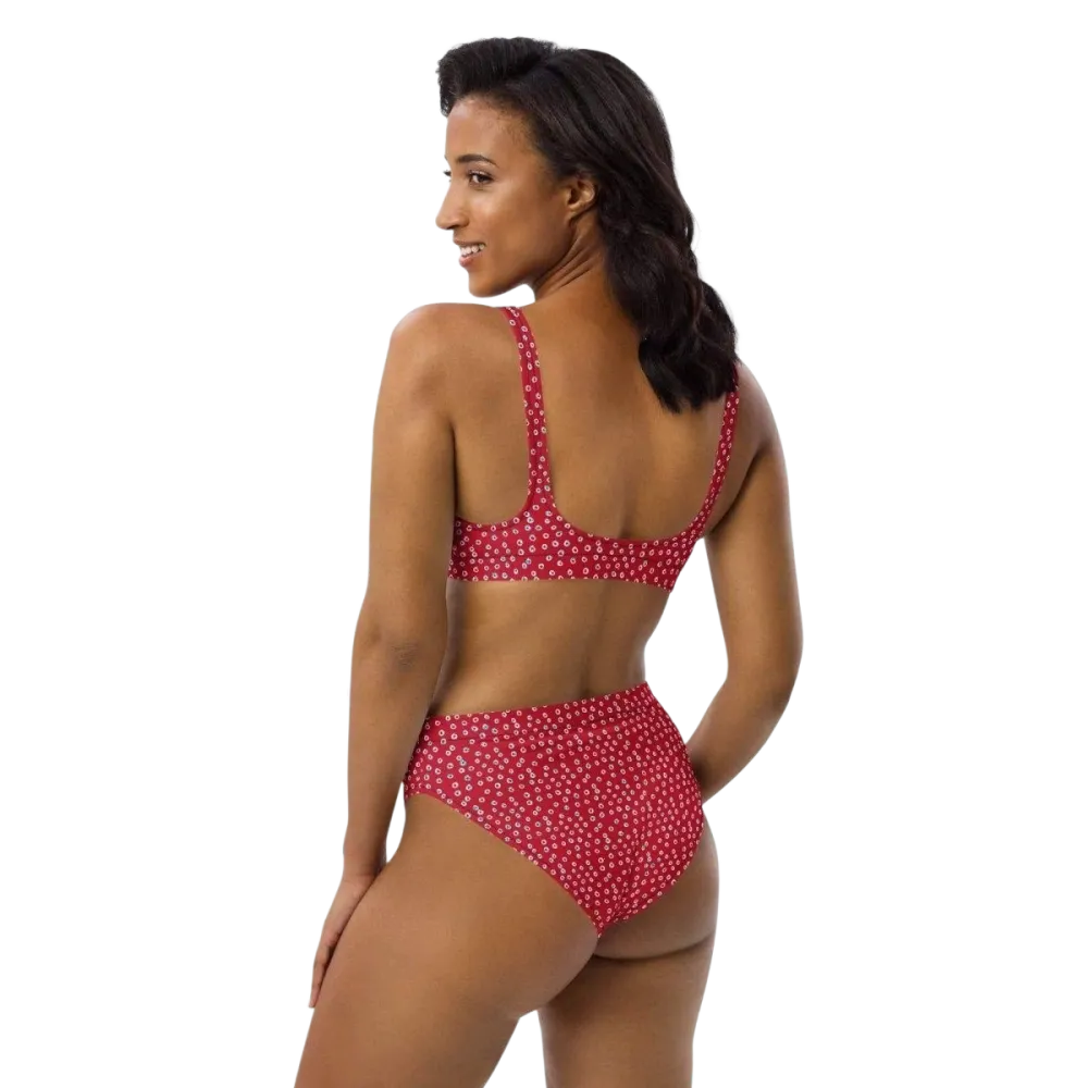 Damen Bikini in XS-3XL von BUYATHOME24, schnelltrocknendes Polyester-Elasthan, sichtbar mit bunter Muster und Zweiteiler-Design
