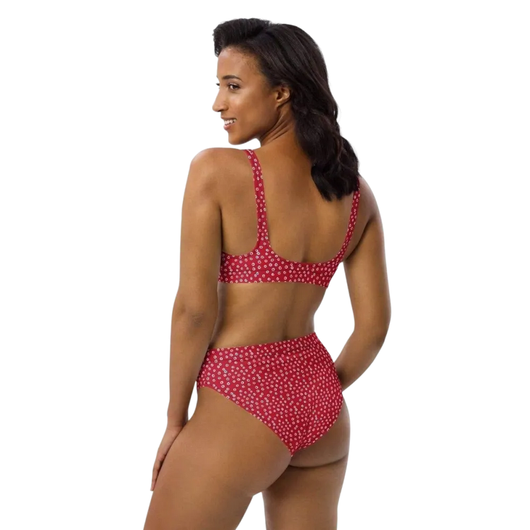 Damen Bikini in XS-3XL von BUYATHOME24, schnelltrocknendes Polyester-Elasthan, sichtbar mit bunter Muster und Zweiteiler-Design