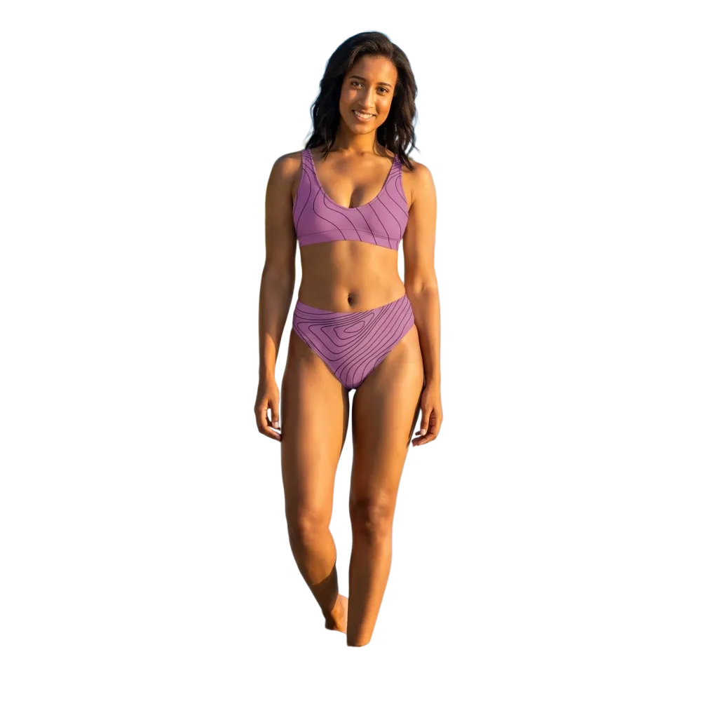 Damen Bikini-Set von BUYATHOME24, bedruckbar, schnelltrocknend, handgenäht, in XS bis 3XL, zeigt Oberteil und Hose