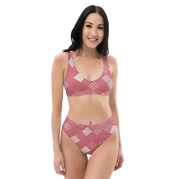 Damen Bikini-Set von BUYATHOME24 in XS-3XL, zweilagig, schnelltrocknend mit bedrucktem Muster, für Sommer und Strand.