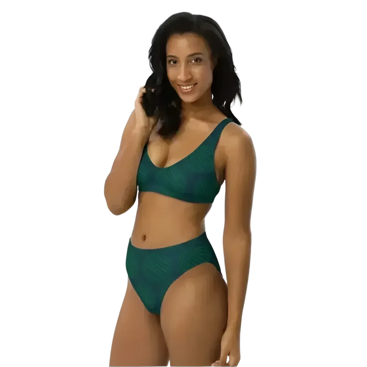 Damen Bikini-Set von BUYATHOME24, schnelltrocknend, bedruckbar, in Größen XS bis 3XL, zeigt Top und Bottom an.