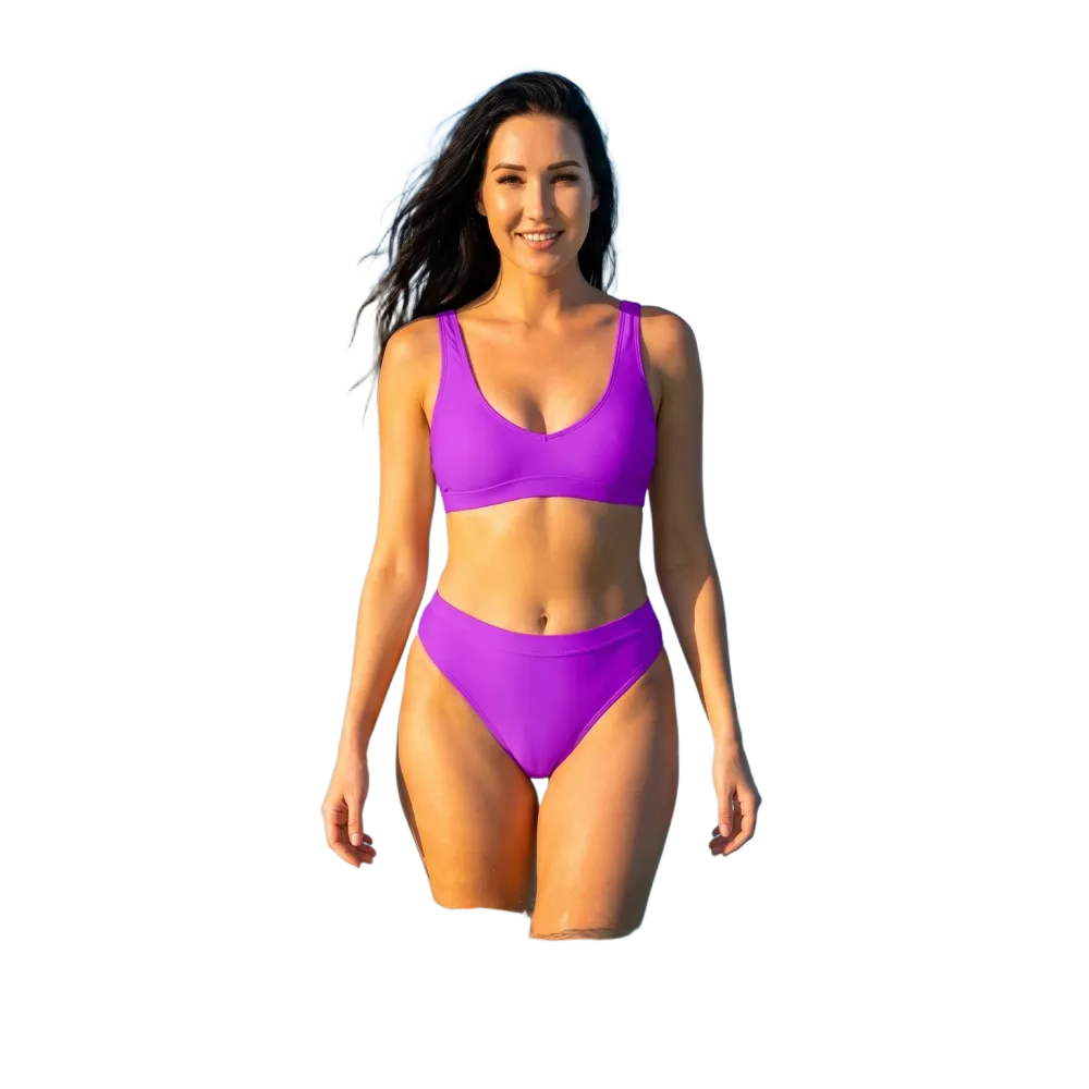 Damen Bikini-Set von BUYATHOME24, schnell trocknend, zweilagig, in den Größen XS bis 3XL, mit bunten Mustern und bequemer Passform.