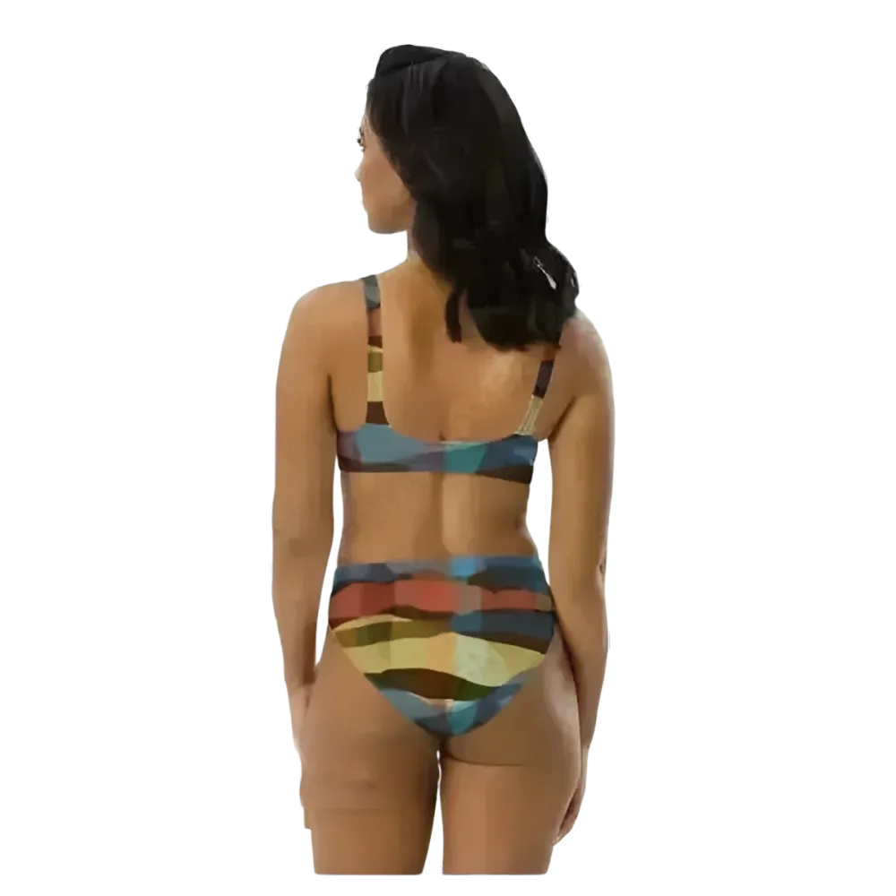 Zweilagiger, schnelltrocknender Damen Bikini in verschiedenen Größen, bedruckbar, mit buntem Muster, von BUYATHOME24