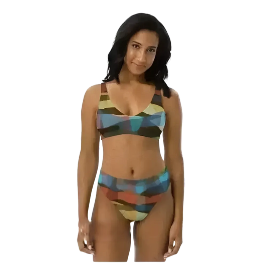 Zweilagiger Damen Bikini in XS bis 3XL, schnell trocknend, bedruckbar, von BUYATHOME24, mit farbigem Muster, Badebekleidung