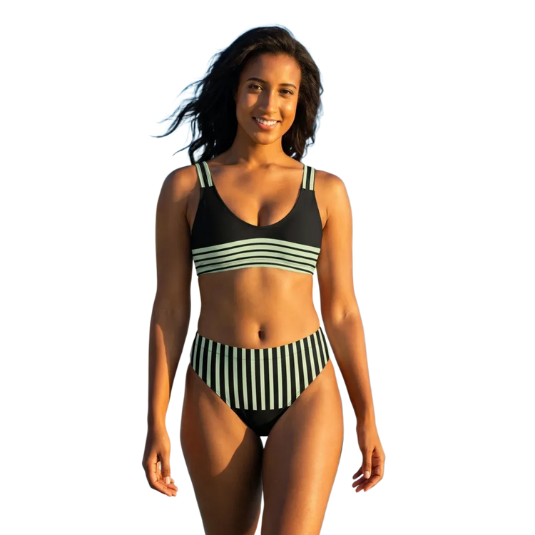 Zweilagiger Damen Bikini von BUYATHOME24 in XS bis 3XL, schnelltrocknend, mit bunten Mustern und komfortable Passform