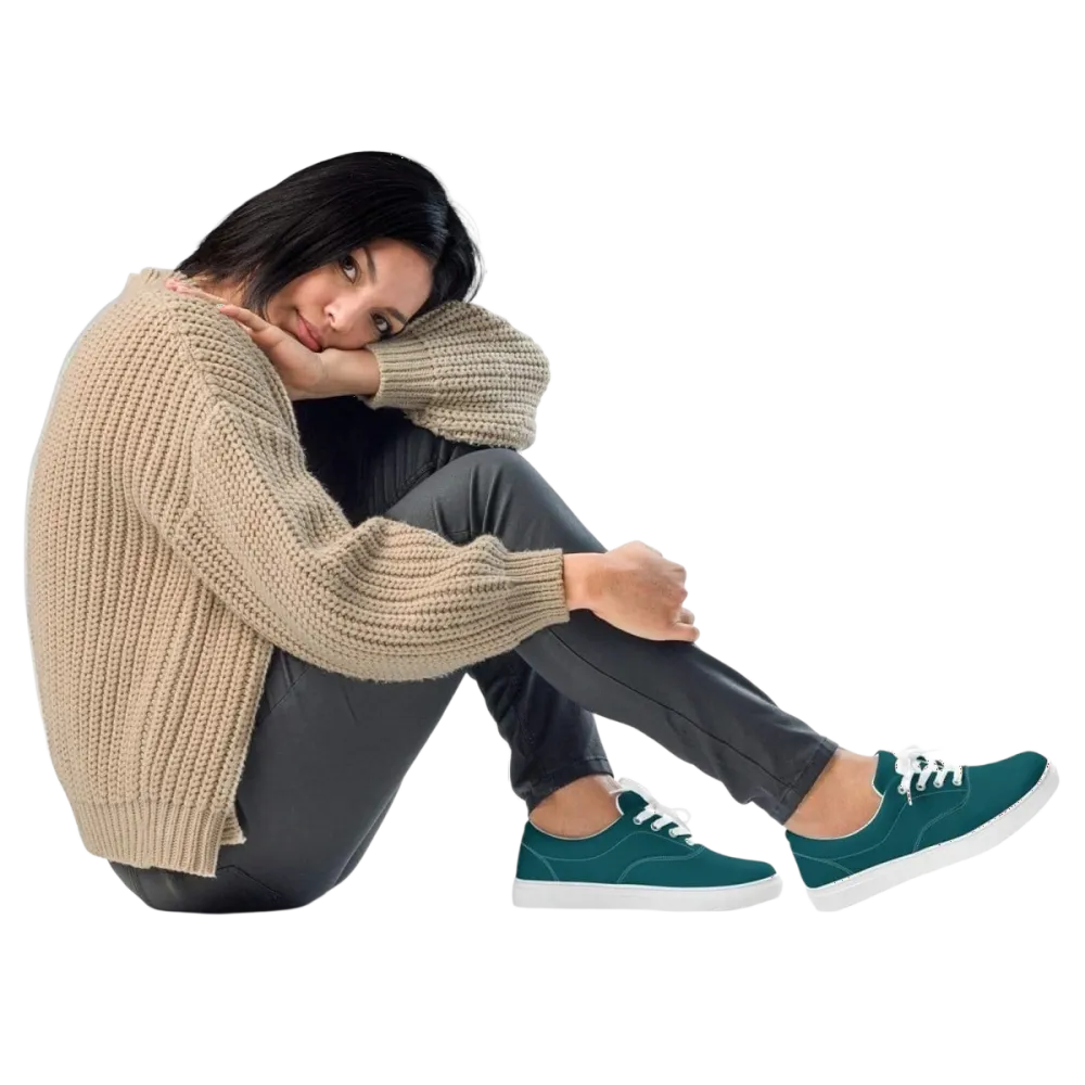 Atmungsaktive Damen Canvas Sneaker in Größe 35-44 von BUYATHOME24, seitliche Ansicht, bequeme Damenschuhe