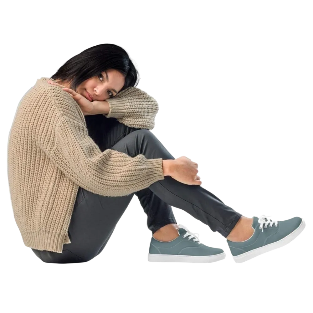 Atmungsaktive Damen Canvas Sneaker in Größe 35-44 von BUYATHOME24, bequeme Damenschuhe mit leichter Sohle.