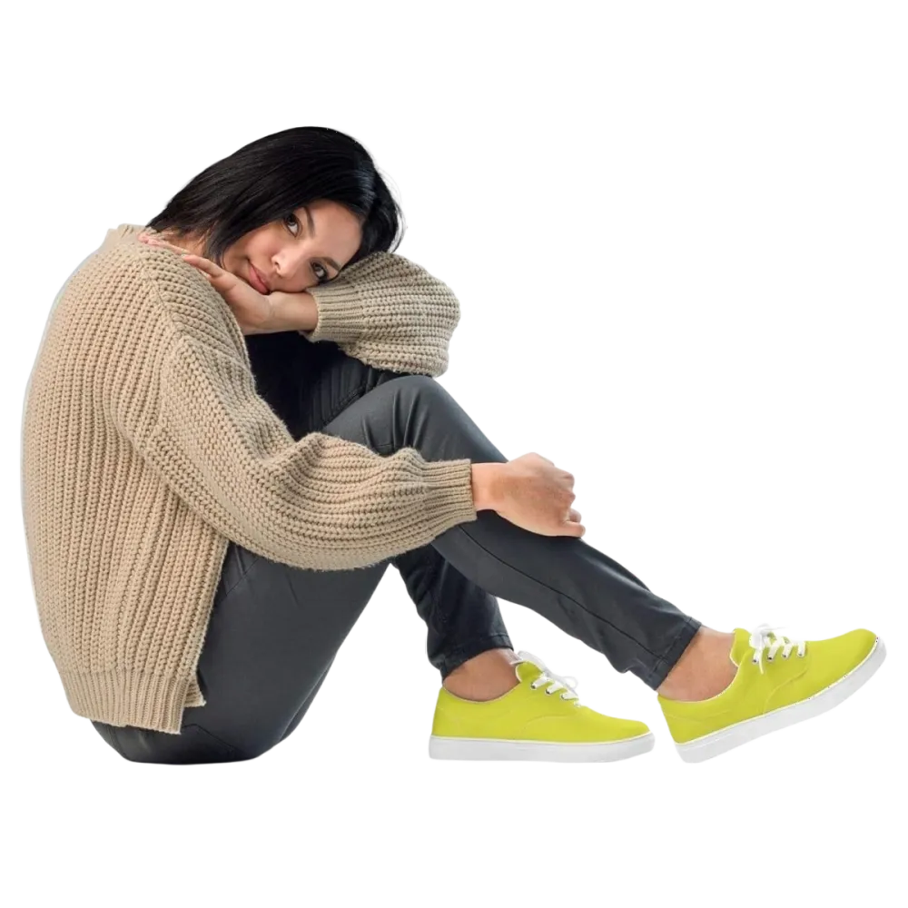 Atmungsaktive Damen Canvas Sneaker in Größe 35-44, leicht und bequem, mit weißen Schnürsenkeln und sportlichem Design.