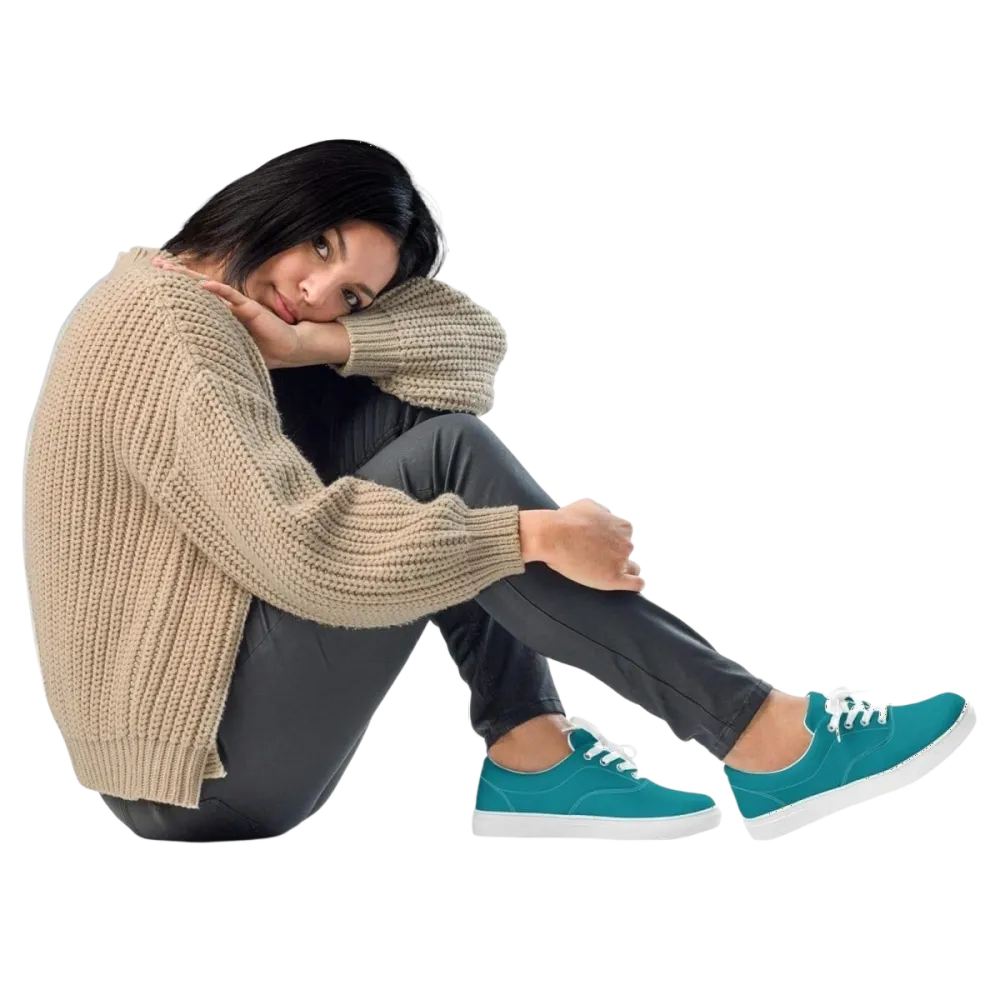 Damen Canvas Schuhe in Größe 35-44 von BUYATHOME24, atmungsaktive Sneaker mit weißem Obermaterial und flexibler Sohle.