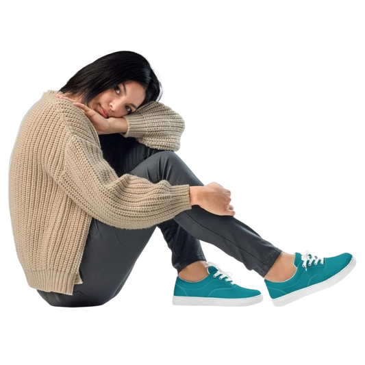 Damen Canvas Schuhe in Größe 35-44 von BUYATHOME24, atmungsaktive Sneaker mit weißem Obermaterial und flexibler Sohle.