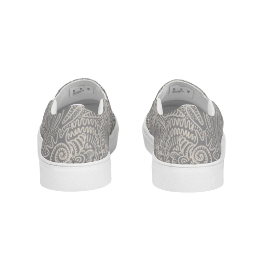 Damen Canvas Slipper von BUYATHOME24, atmungsaktive Freizeitschuhe in Größe 35-44, bequemer Textildruck, leichte Sommerpantoletten