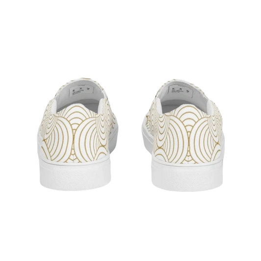 Damen Canvas Slipper mit EVA-Sohle, handgenäht, Sommerschuhe, in Größe 35-44, von BUYATHOME24, textile Druckdetails sichtbar