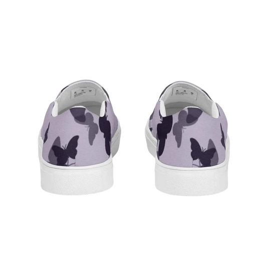 Atmungsaktive Damen Canvas Slipper in Größe 35-44 von BUYATHOME24, bequeme Freizeitschuhe mit Textildruck.