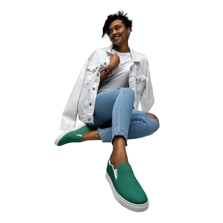 Damen Canvas Slipper von BUYATHOME24 mit atmungsaktivem Obermaterial und EVA-Sohle, Slip-On Design in Größe 35-44