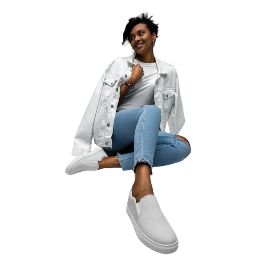 Damen Canvas Slipper von BUYATHOME24, atmungsaktive Slip-On Schuhe mit EVA-Sohle, Größe 35-44, bequem und leicht.