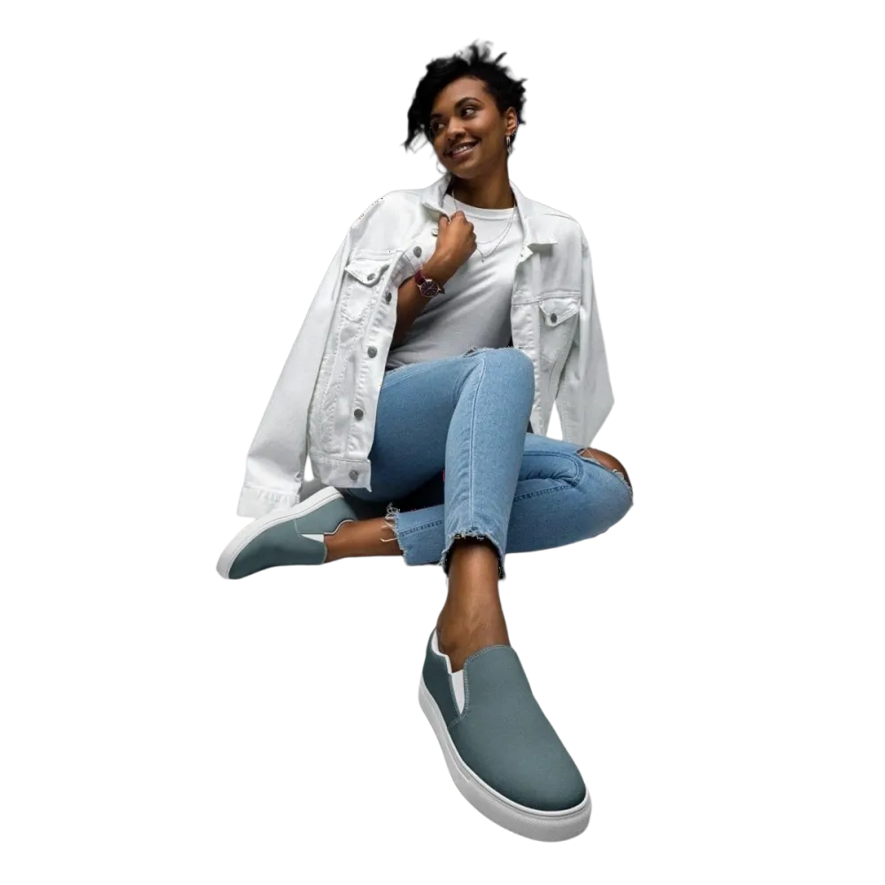 Atmungsaktive Damen Canvas Slipper in Größe 35-44 von BUYATHOME24, bequeme Slip-On Schuhe für Damen.