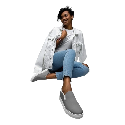 Damen Canvas Slipper von BUYATHOME24, atmungsaktive Slip-Ons mit EVA-Sohle, in Größe 35-44, bequem und leicht.