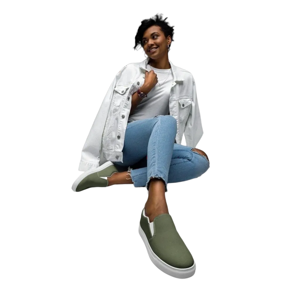Damen Canvas Slipper mit EVA-Sohle und Leinen-Optik, Größe 35-44, von BUYATHOME24, bequeme Sommerschuhe, seitliche Ansicht