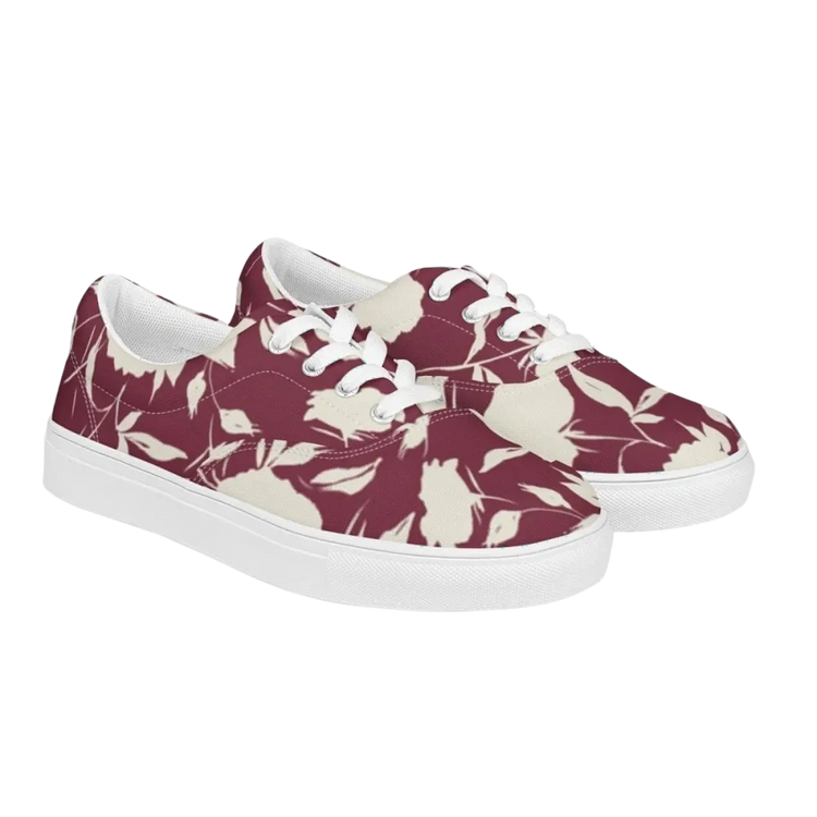 Damen Canvas Sneaker mit Allover-Print von BUYATHOME24, atmungsaktiv mit EVA-Sohle, verfügbar in Größe 35-44