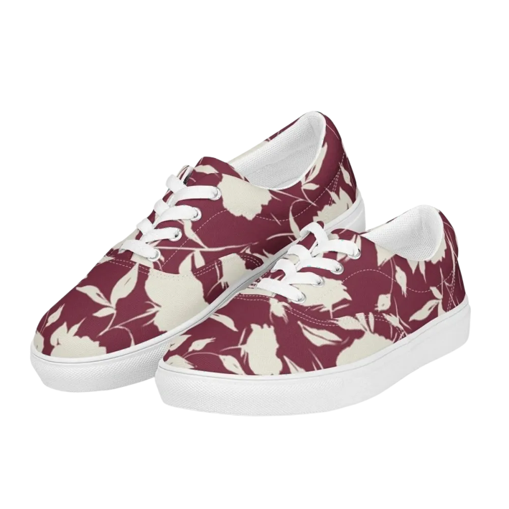 Damen Canvas Sneaker mit Allover-Print von BUYATHOME24, atmungsaktiv mit EVA-Sohle, in Größe 35-44, sportlicher Damenschuh