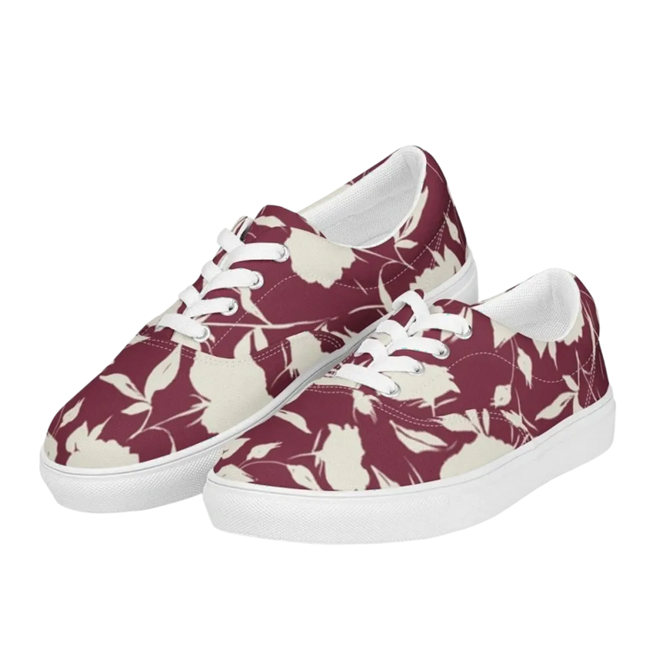 Damen Canvas Sneaker mit Allover-Print von BUYATHOME24, atmungsaktiv mit EVA-Sohle, in Größe 35-44, sportlicher Damenschuh