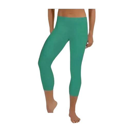 Damen Capri-Leggings aus Mikrofaser von BUYATHOME24, personalisierbar, in XS bis XL, geeignet für Yoga und Freizeit.