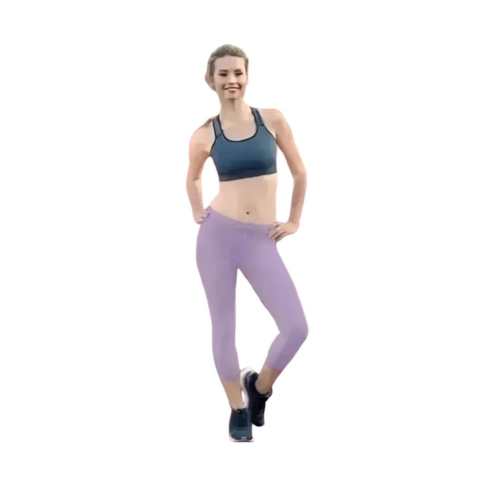 Damen Capri-Leggings aus Mikrofaser von BUYATHOME24, sportliche Yoga-Leggings mit UV-Schutz in XS bis XL, bequem und elastisch