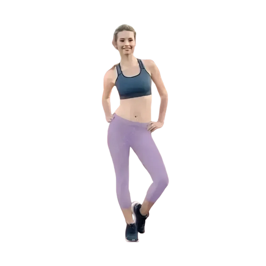 Damen Capri-Leggings aus Mikrofaser von BUYATHOME24, sportliche Yoga-Leggings mit UV-Schutz in XS bis XL, bequem und elastisch